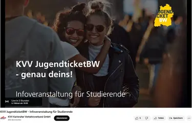Screenshot vom Livestream zum Jugendticket