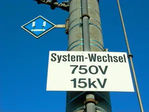 Schild Systemwechselstelle