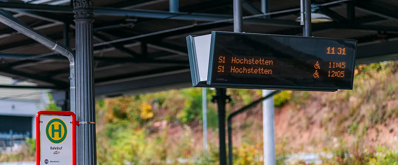 Ansicht einer Anzeigetafel.