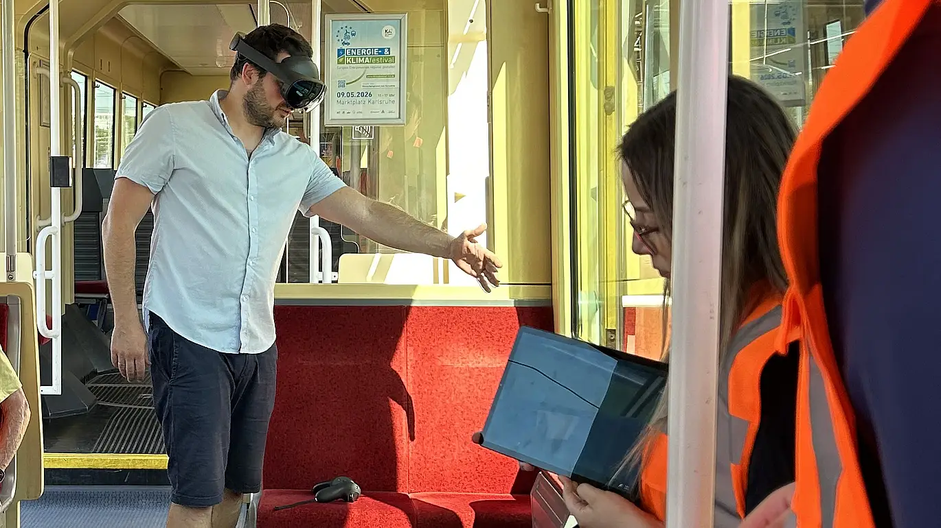 VR-Simulation in einer AVG-Bahn